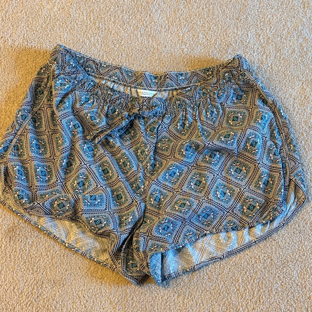 Aeropostale Geometric Blue Women's Athletic Shorts